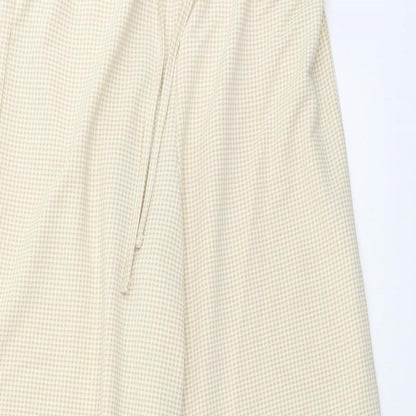 TU Womens Yellow Check  Trousers  Size 8 L23 in