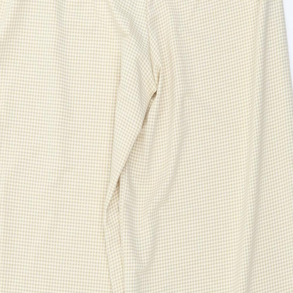 TU Womens Yellow Check  Trousers  Size 8 L23 in