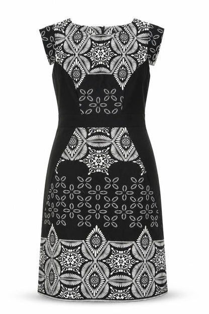 Preworn  Womens Black Floral  A-Line  Size 12