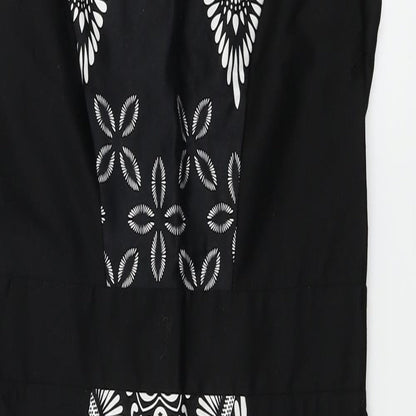 Preworn  Womens Black Floral  A-Line  Size 12