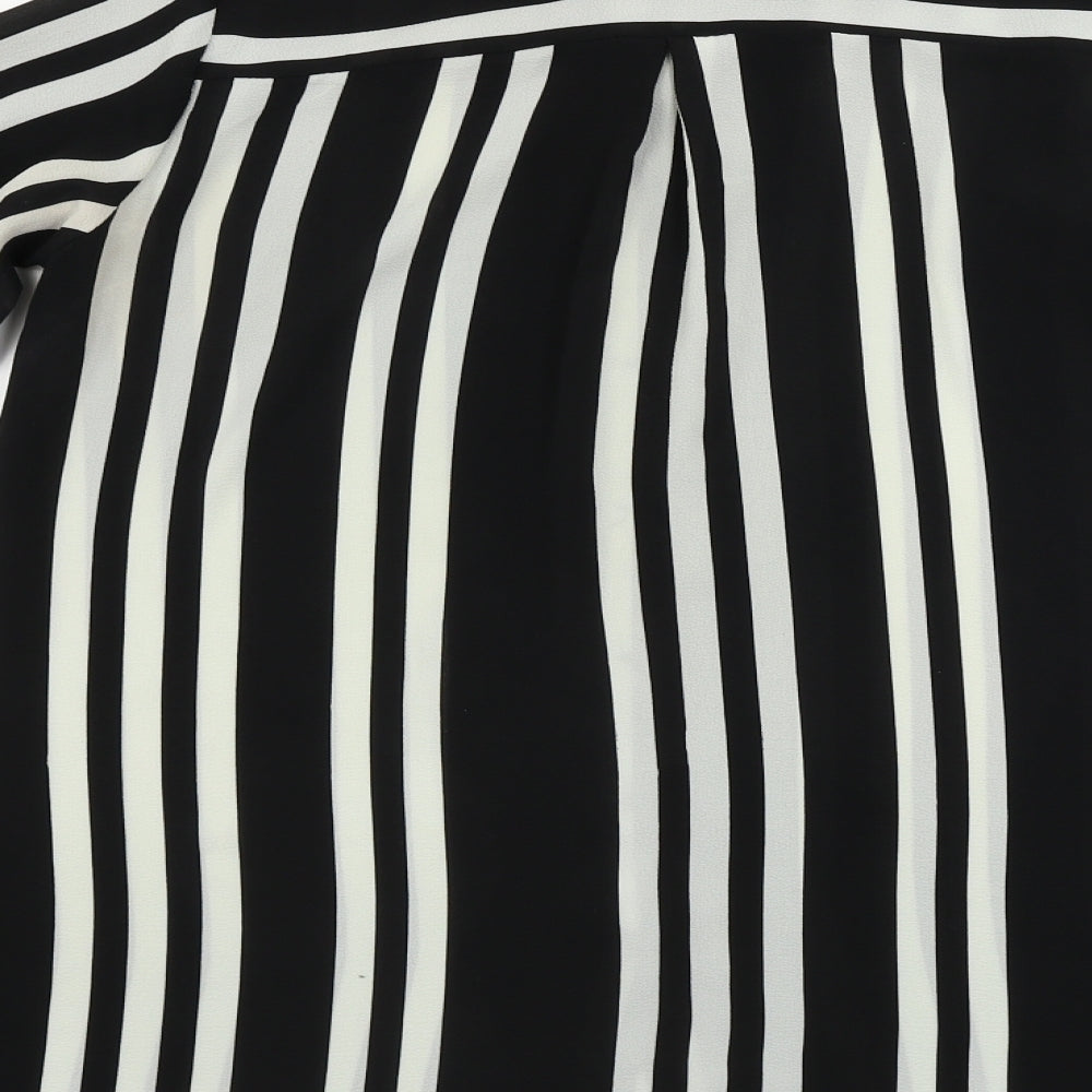 Love Sunshine  Womens Black Striped  Basic Button-Up Size 8