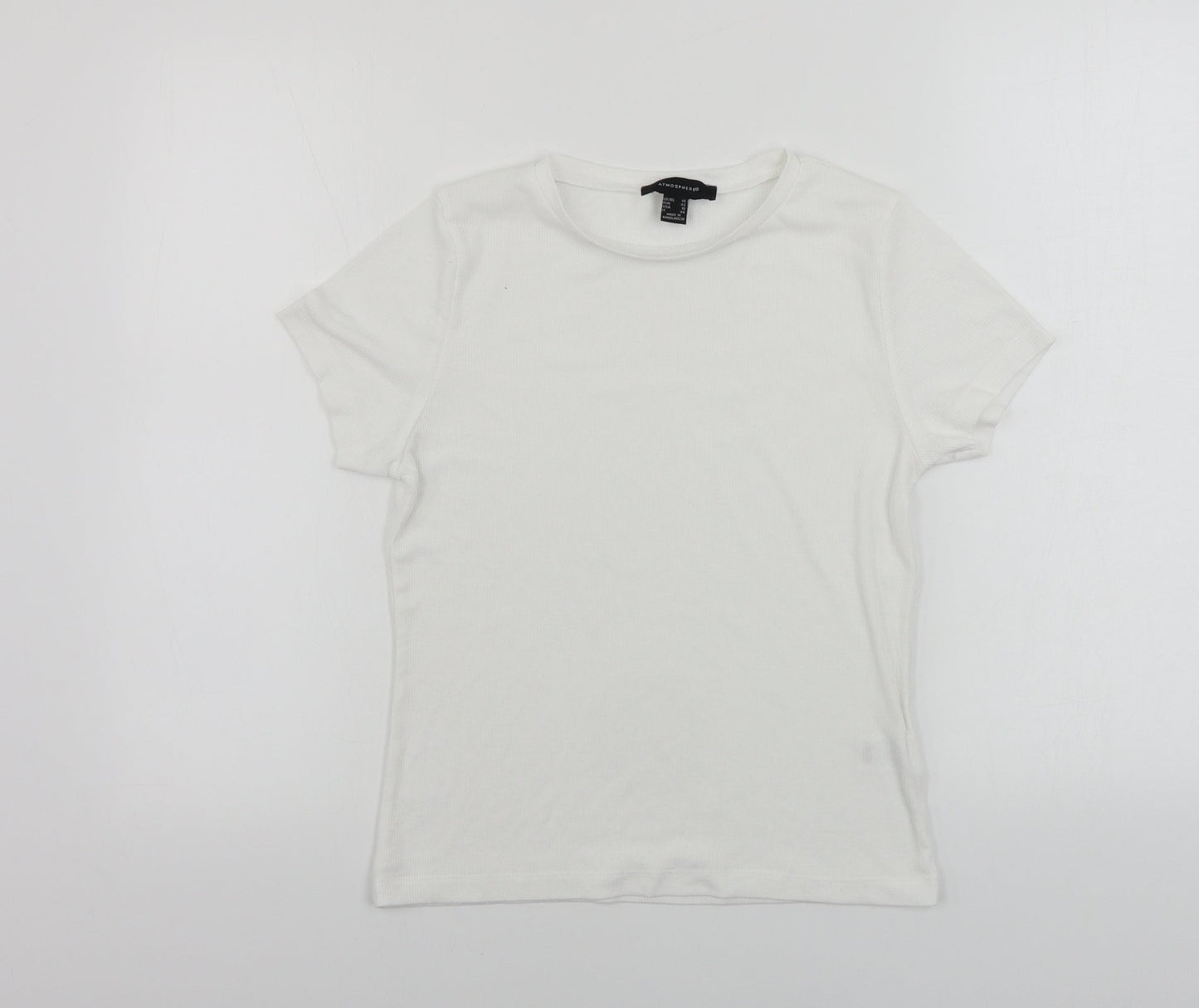 Womens UK Size 14 Atmosphere White Basic T-Shirt