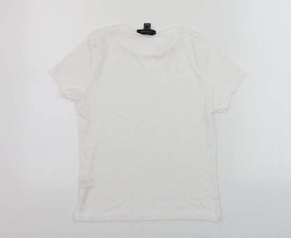 Womens UK Size 14 Atmosphere White Basic T-Shirt