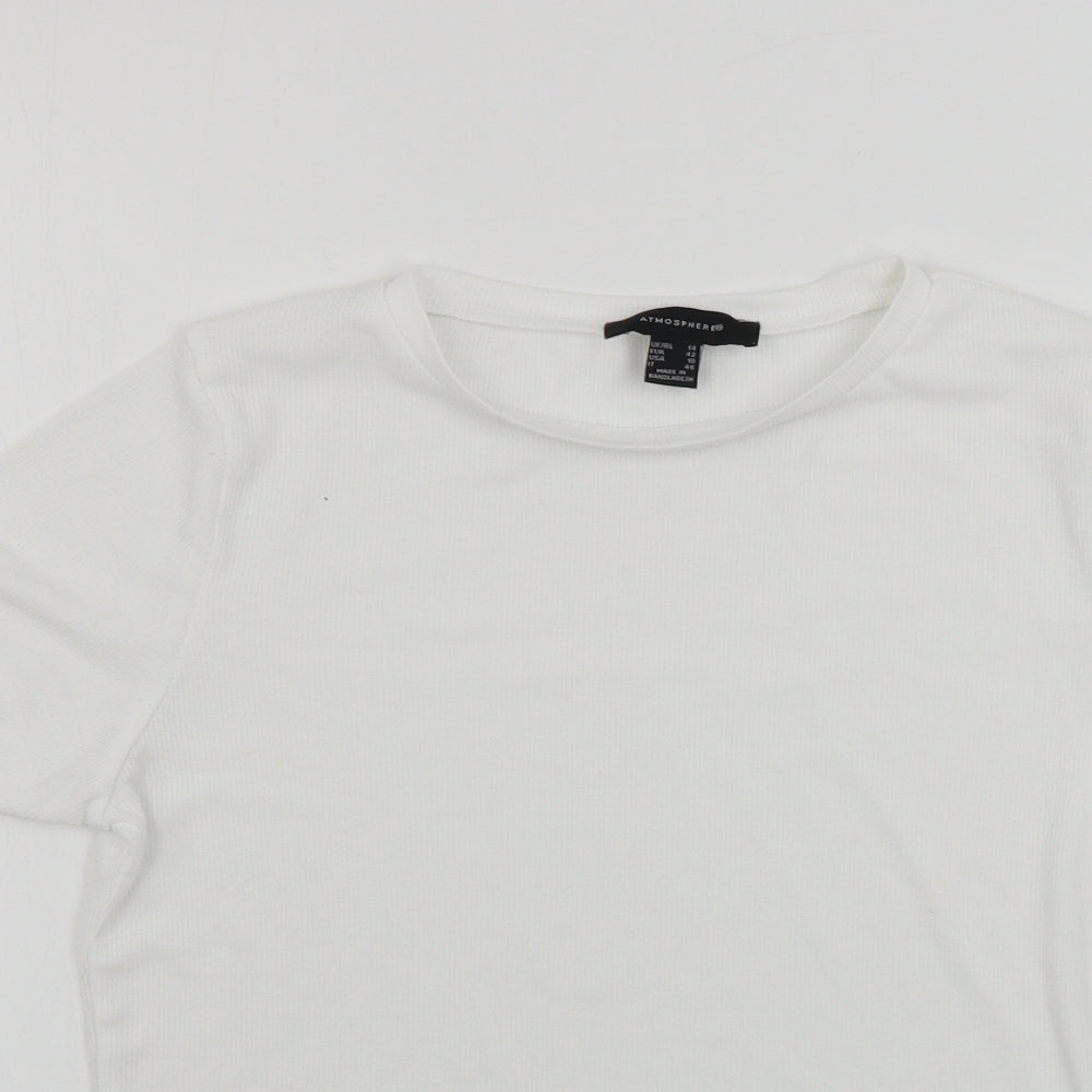 Womens UK Size 14 Atmosphere White Basic T-Shirt
