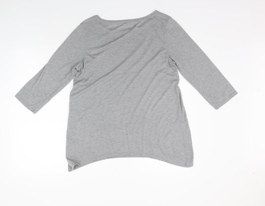 George Womens Grey Houndstooth  Basic Polo Size 14