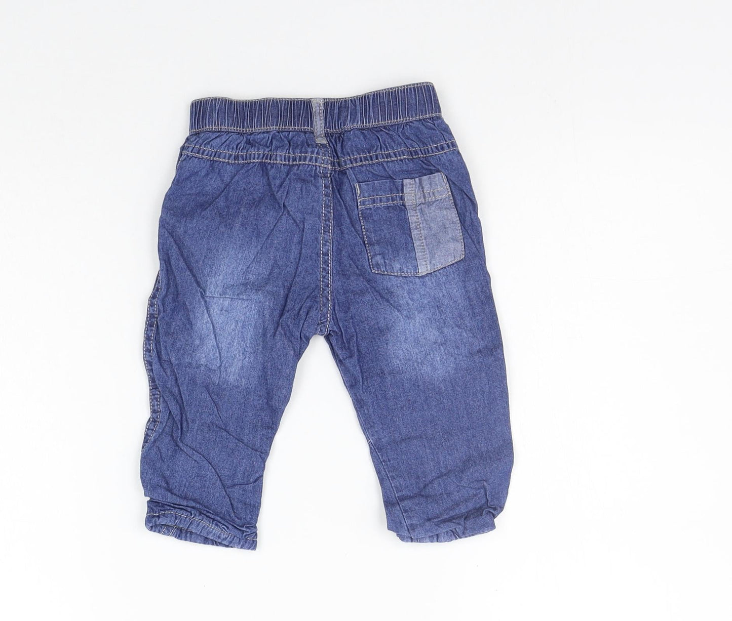 Nutmeg Boys Blue   Jogger Jeans Size 6-9 Months  - Elastic Waist Band