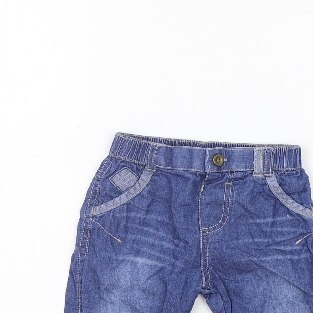 Nutmeg Boys Blue   Jogger Jeans Size 6-9 Months  - Elastic Waist Band