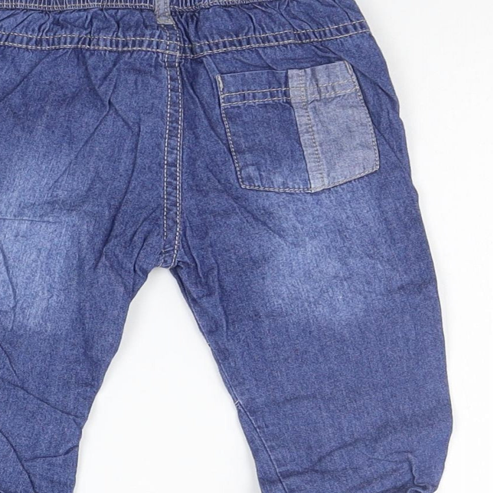 Nutmeg Boys Blue   Jogger Jeans Size 6-9 Months  - Elastic Waist Band
