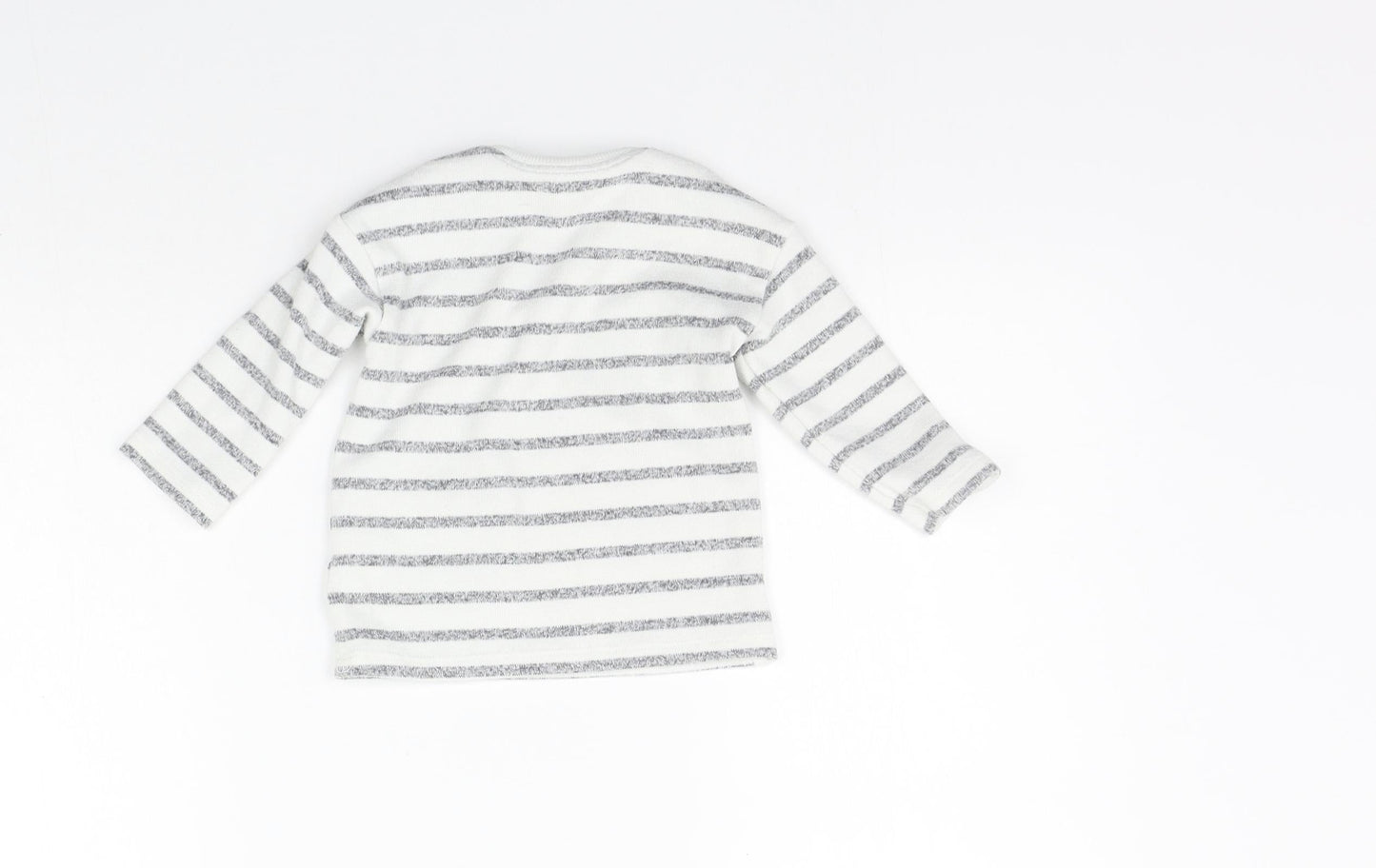 George Girls White Striped  Basic T-Shirt Size 6-9 Months