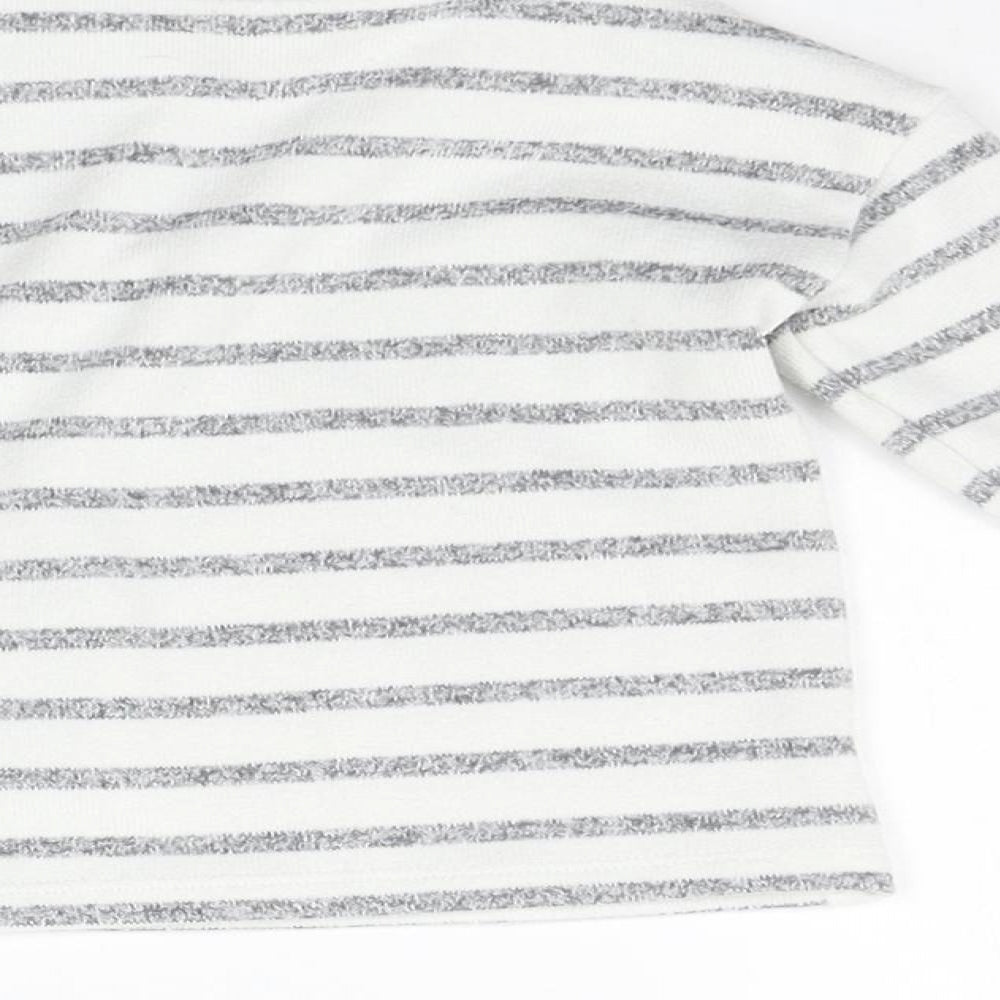 George Girls White Striped  Basic T-Shirt Size 6-9 Months