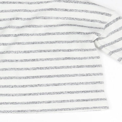 George Girls White Striped  Basic T-Shirt Size 6-9 Months