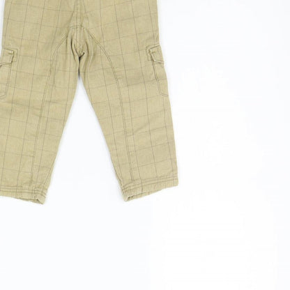 LOGG Girls Beige Check  Jogger Trousers Size 9-12 Months