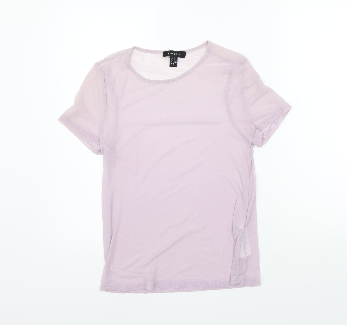 Womens UK Size 8 New Look Purple Basic T-Shirt