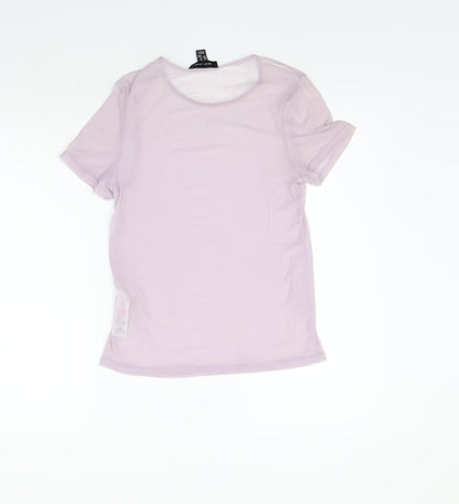 Womens UK Size 8 New Look Purple Basic T-Shirt