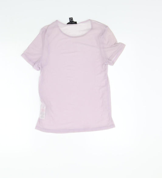 Womens UK Size 8 New Look Purple Basic T-Shirt