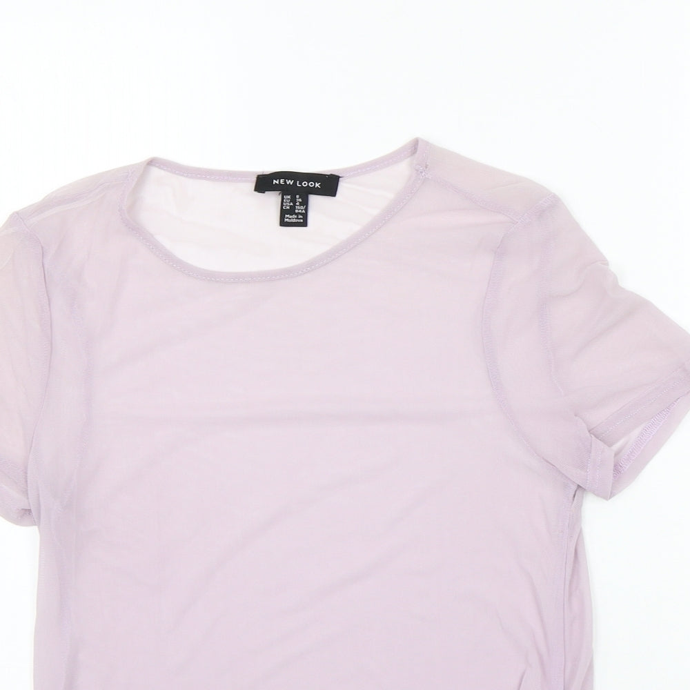 Womens UK Size 8 New Look Purple Basic T-Shirt