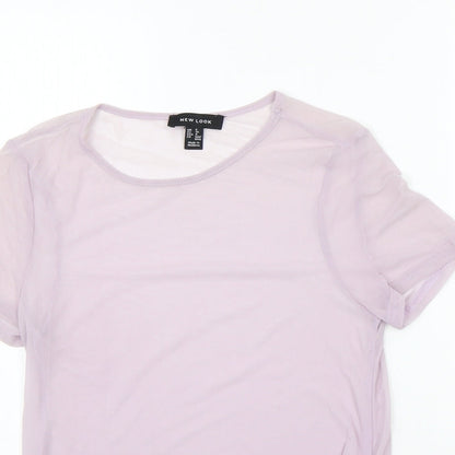 Womens UK Size 8 New Look Purple Basic T-Shirt