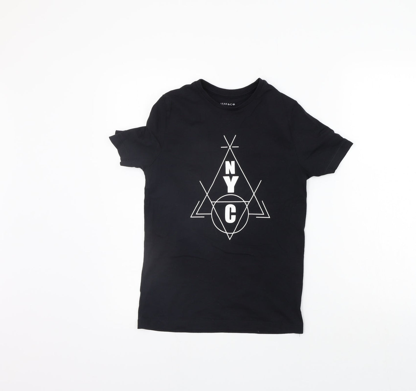 Jeff & Co  Girls Black   Basic T-Shirt Size 8-9 Years  - NYC