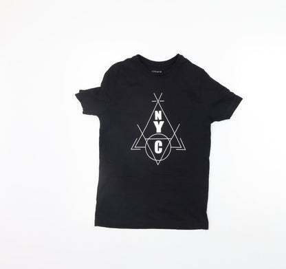 Jeff & Co  Girls Black   Basic T-Shirt Size 8-9 Years  - NYC