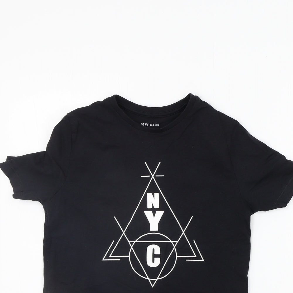 Jeff & Co  Girls Black   Basic T-Shirt Size 8-9 Years  - NYC
