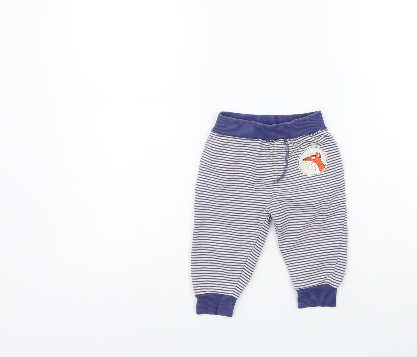 TU Girls Blue Striped  Jogger Leggings Size 6-9 Months
