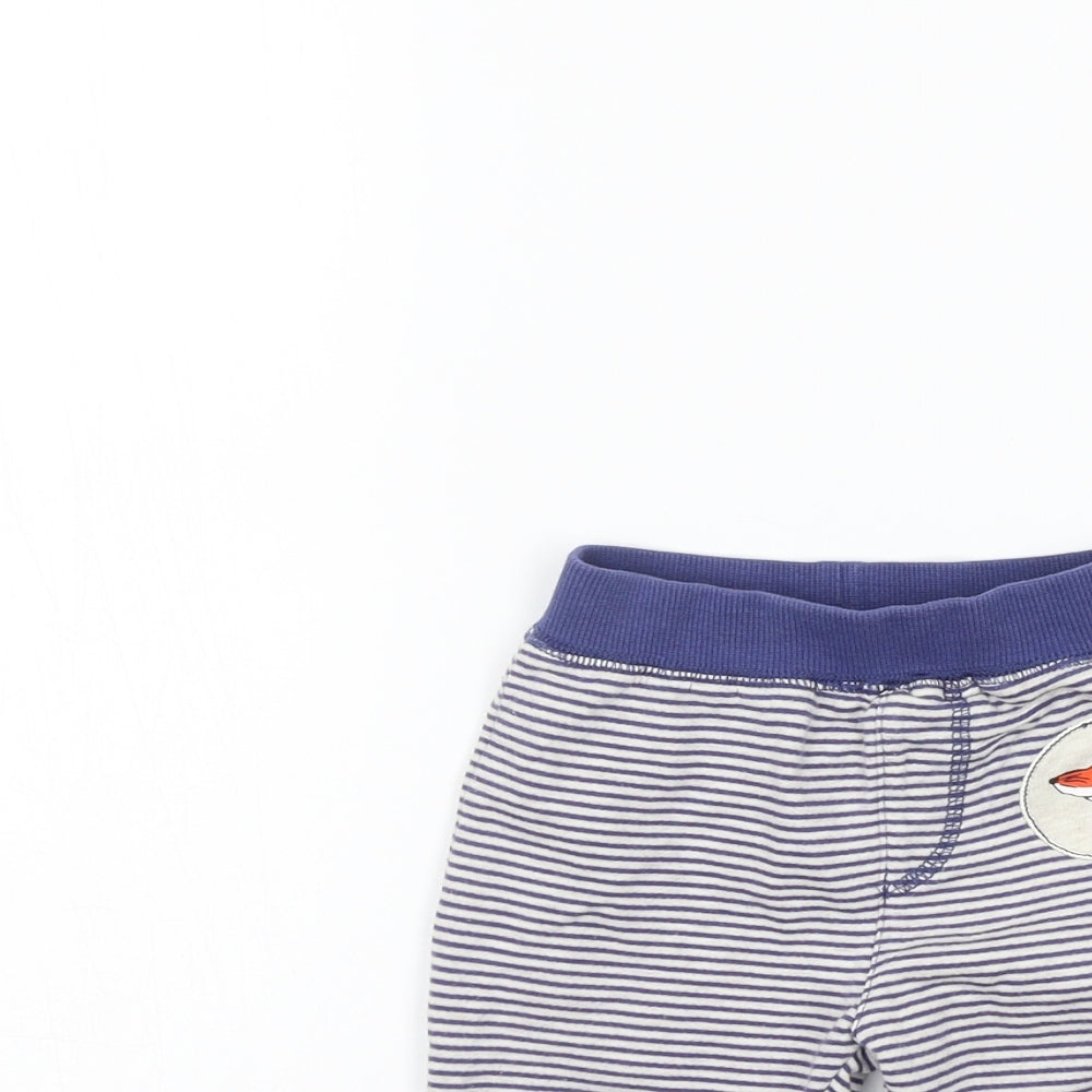 TU Girls Blue Striped  Jogger Leggings Size 6-9 Months