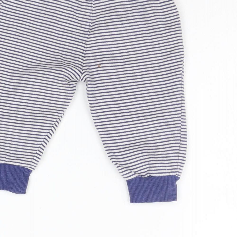 TU Girls Blue Striped  Jogger Leggings Size 6-9 Months