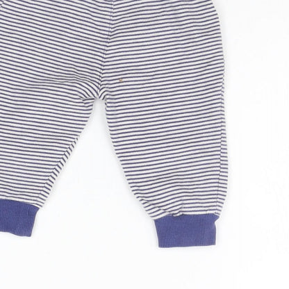 TU Girls Blue Striped  Jogger Leggings Size 6-9 Months