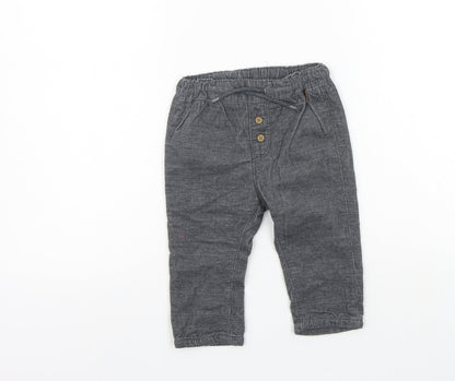 H&M Girls Grey   Chino Trousers Size 9 Months