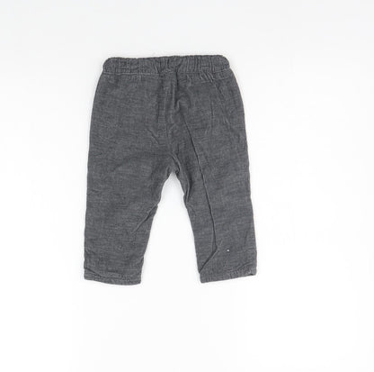 H&M Girls Grey   Chino Trousers Size 9 Months