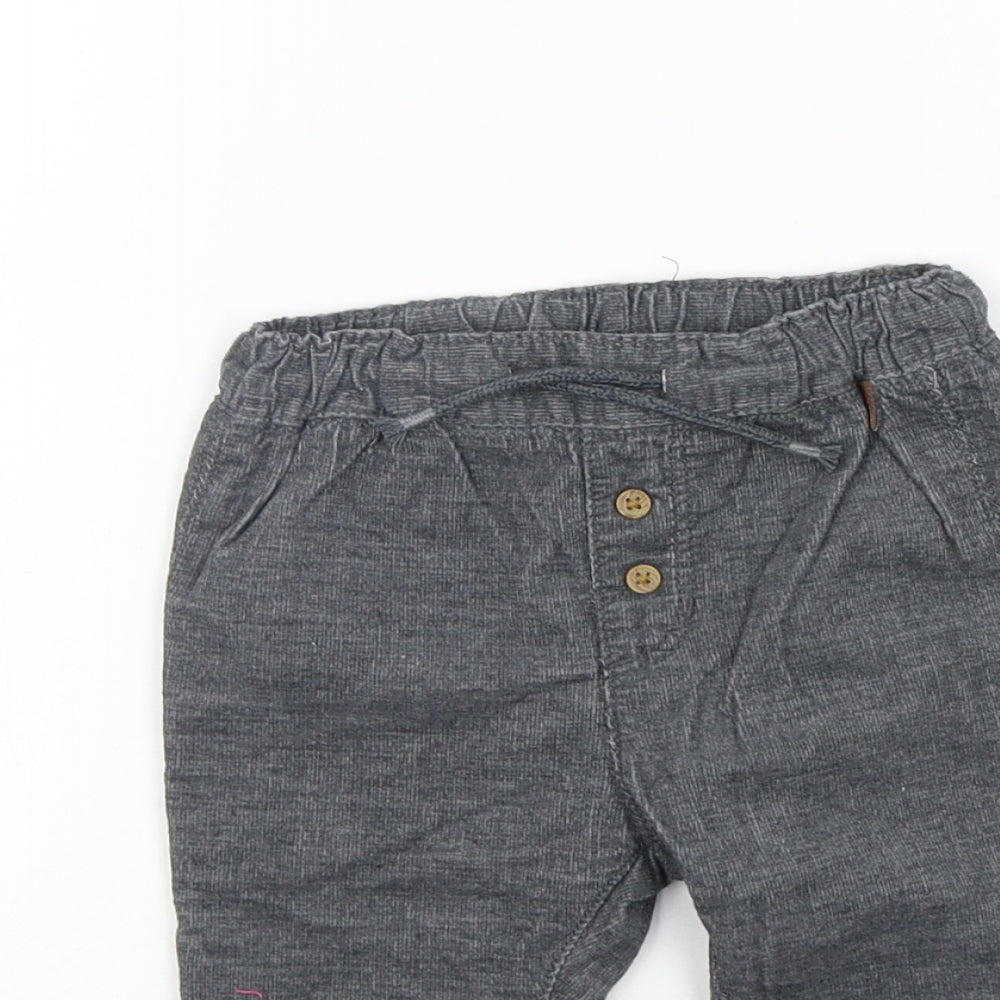 H&M Girls Grey   Chino Trousers Size 9 Months