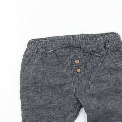 H&M Girls Grey   Chino Trousers Size 9 Months