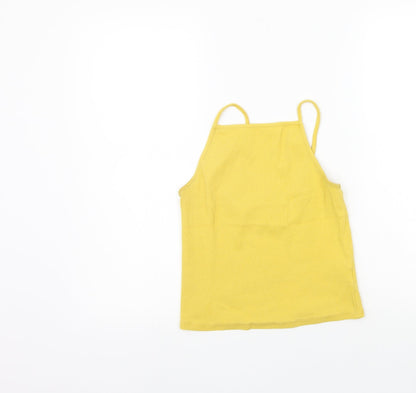 Womens UK Size 14 New Look Yellow Basic Tank