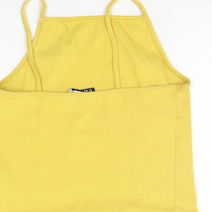 Womens UK Size 14 New Look Yellow Basic Tank