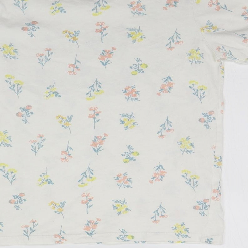 Primark Girls White Floral  Basic T-Shirt Size 11-12 Years