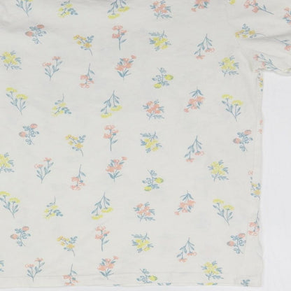 Primark Girls White Floral  Basic T-Shirt Size 11-12 Years