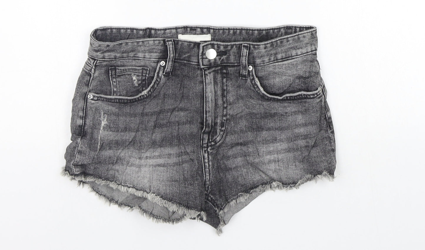 H&M Womens Grey   Cut-Off Shorts Size 6