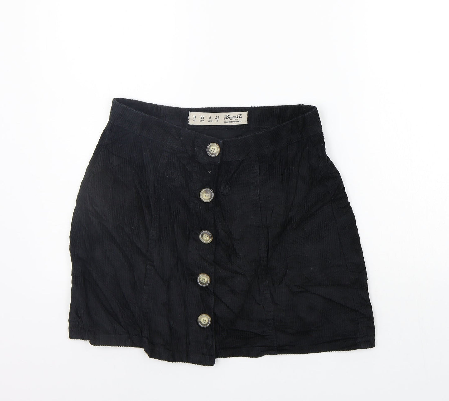 deniem co Womens Black   A-Line Skirt Size 10