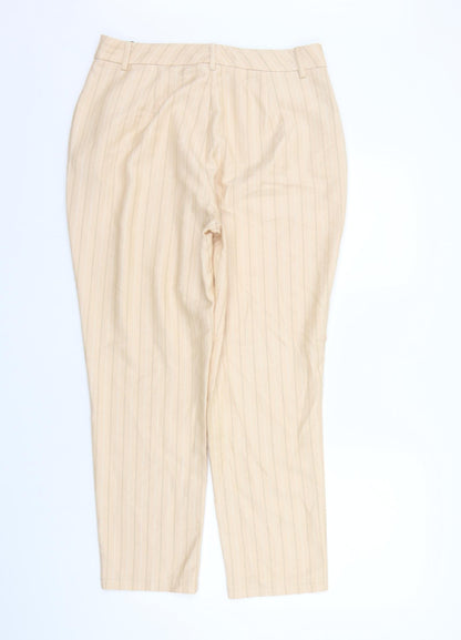 Womens UK Size 12 Missguided Regular Fit  Beige Trousers