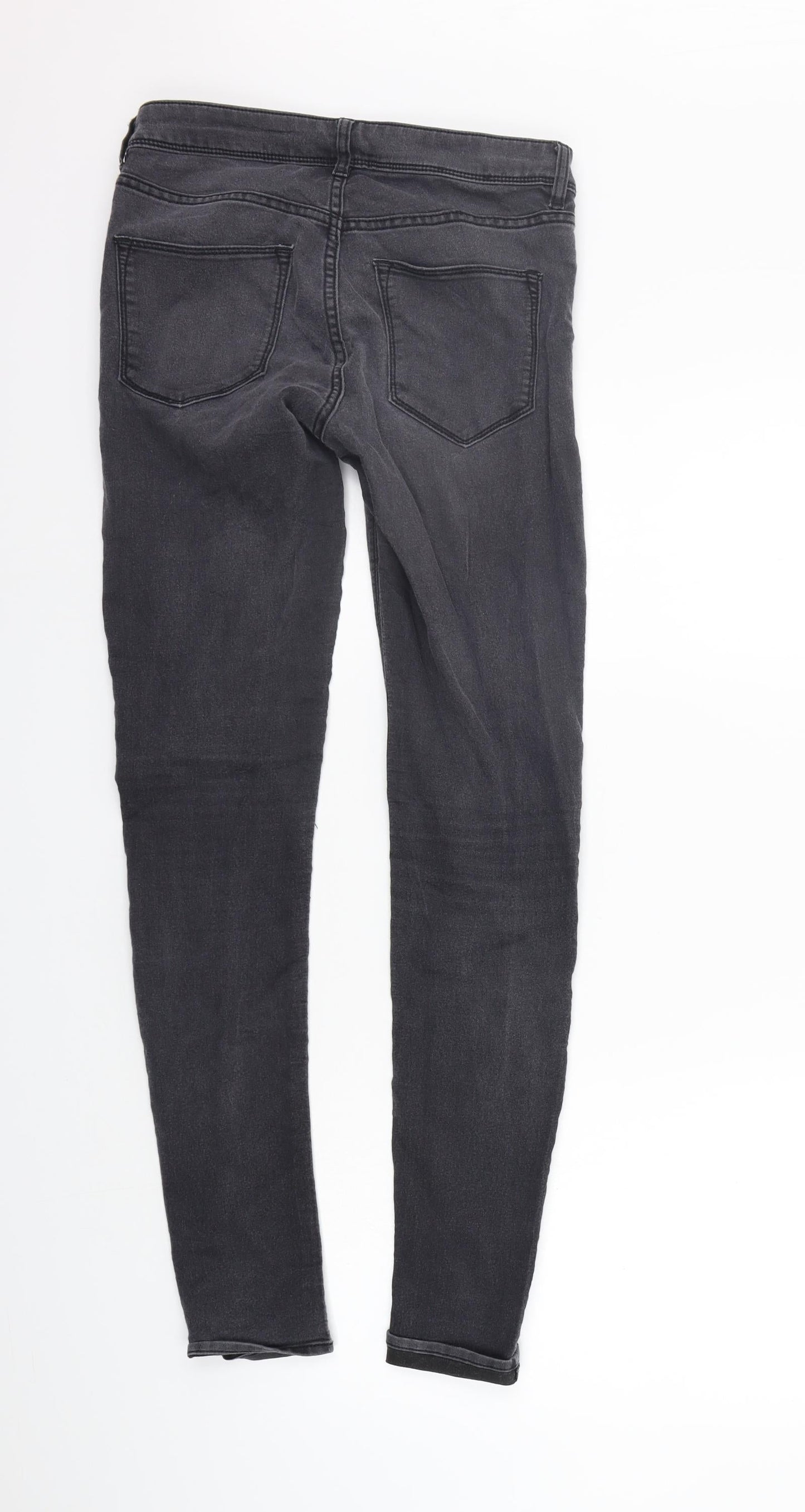 Womens UK Size 12 Divided Regular Fit Straight Grey Jeans