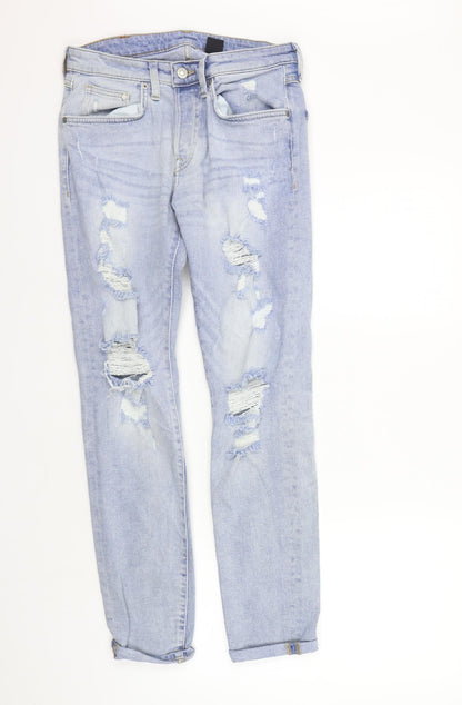 Womens UK Size 30 in H&M Regular Fit Straight Blue Jeans