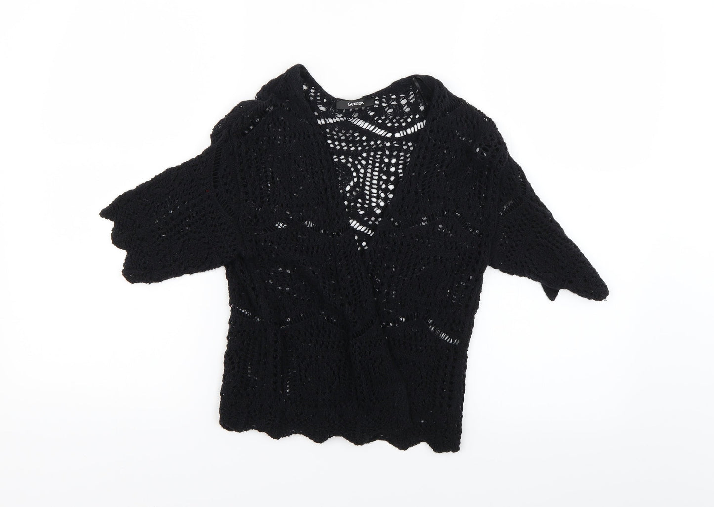 George Womens Black  Knit Wrap Jumper Size 8