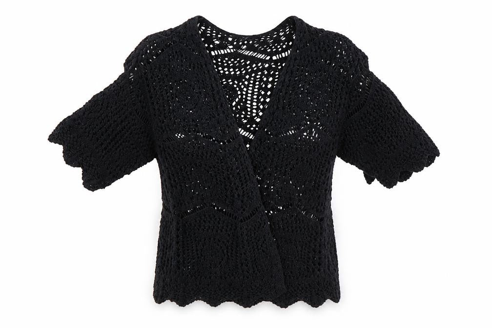 Womens UK Size 8 George Black Wrap Jumper