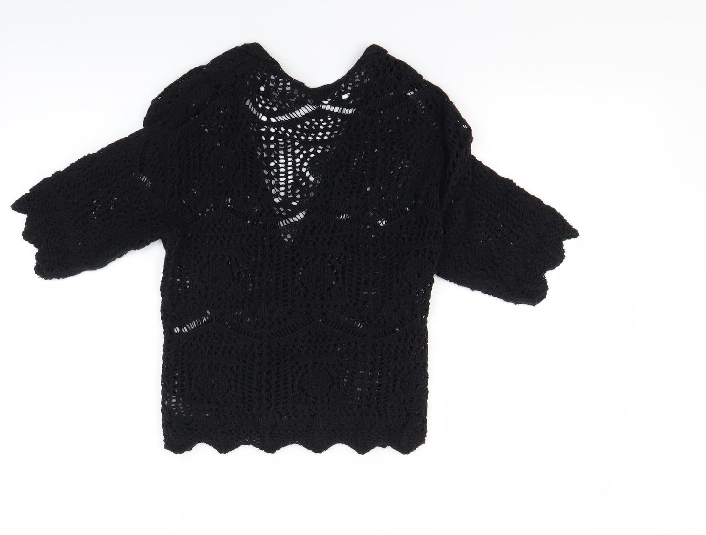 George Womens Black  Knit Wrap Jumper Size 8