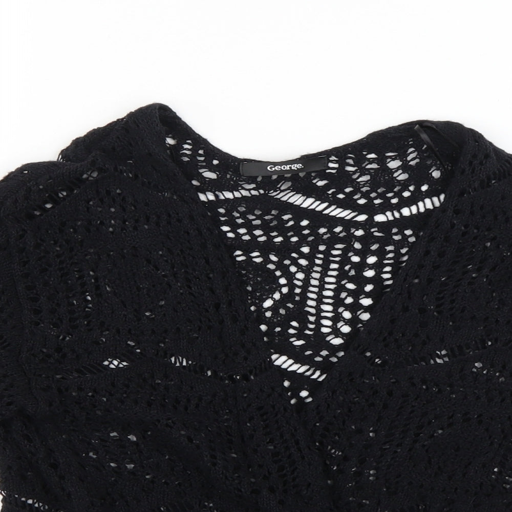 George Womens Black  Knit Wrap Jumper Size 8