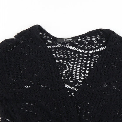 George Womens Black  Knit Wrap Jumper Size 8