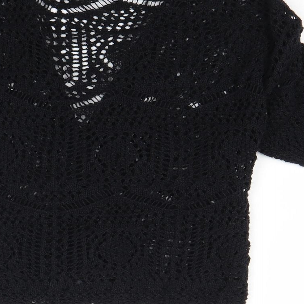 George Womens Black  Knit Wrap Jumper Size 8