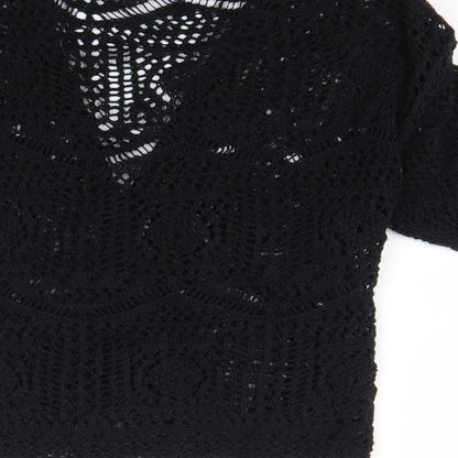 George Womens Black  Knit Wrap Jumper Size 8