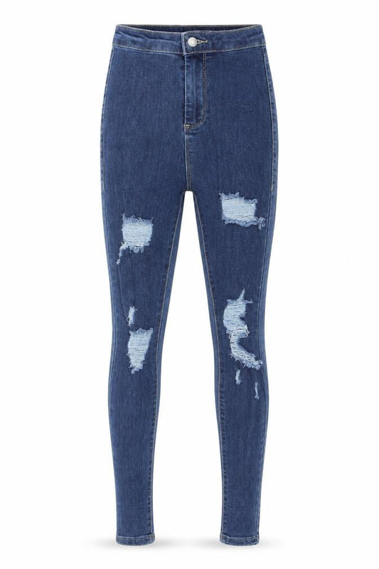 Womens UK Size 6 PRETTYLITTLETHING Regular Fit Skinny Blue Jeans