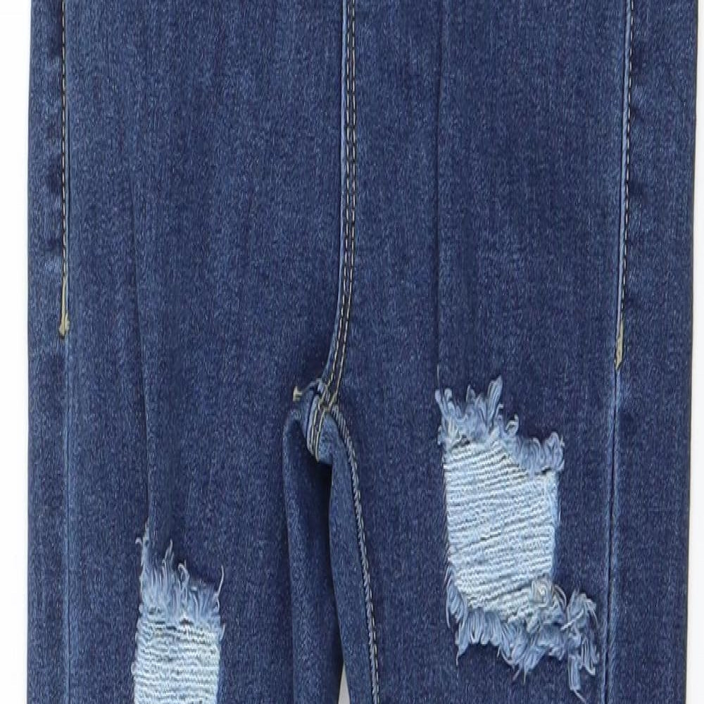 PRETTYLITTLETHING Womens Blue  Denim Skinny Jeans Size 6 L26 in